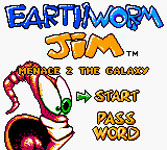 une photo d'Ã©cran de Earthworm Jim - Menace 2 the Galaxy sur Nintendo Game Boy Color